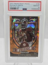 Panini Prizm Draft Picks DeVonta Smith Crusade Orange Ice #165 Alabama PSA 10