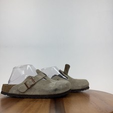 Womens Birkenstock Boston Gray Suede Soft Footbed Comfort Clogs Size EU 38 GUC