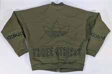 Adidas women size small green three stripes full zip bomber jacket vintage
