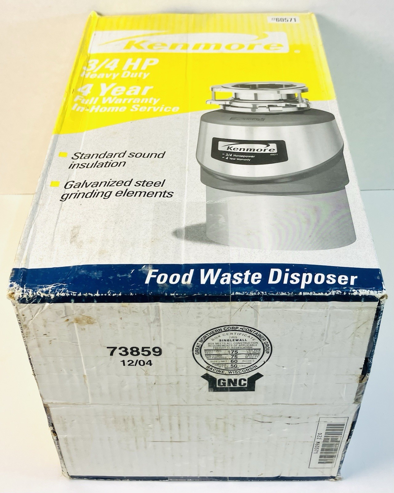 Brand New Kenmore 3/4 HP Heavy Duty 60571 Food Waste Disposer Model 175.60571