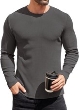 Shirt Mens Polyester, Rayon Size XL Dark Grey...