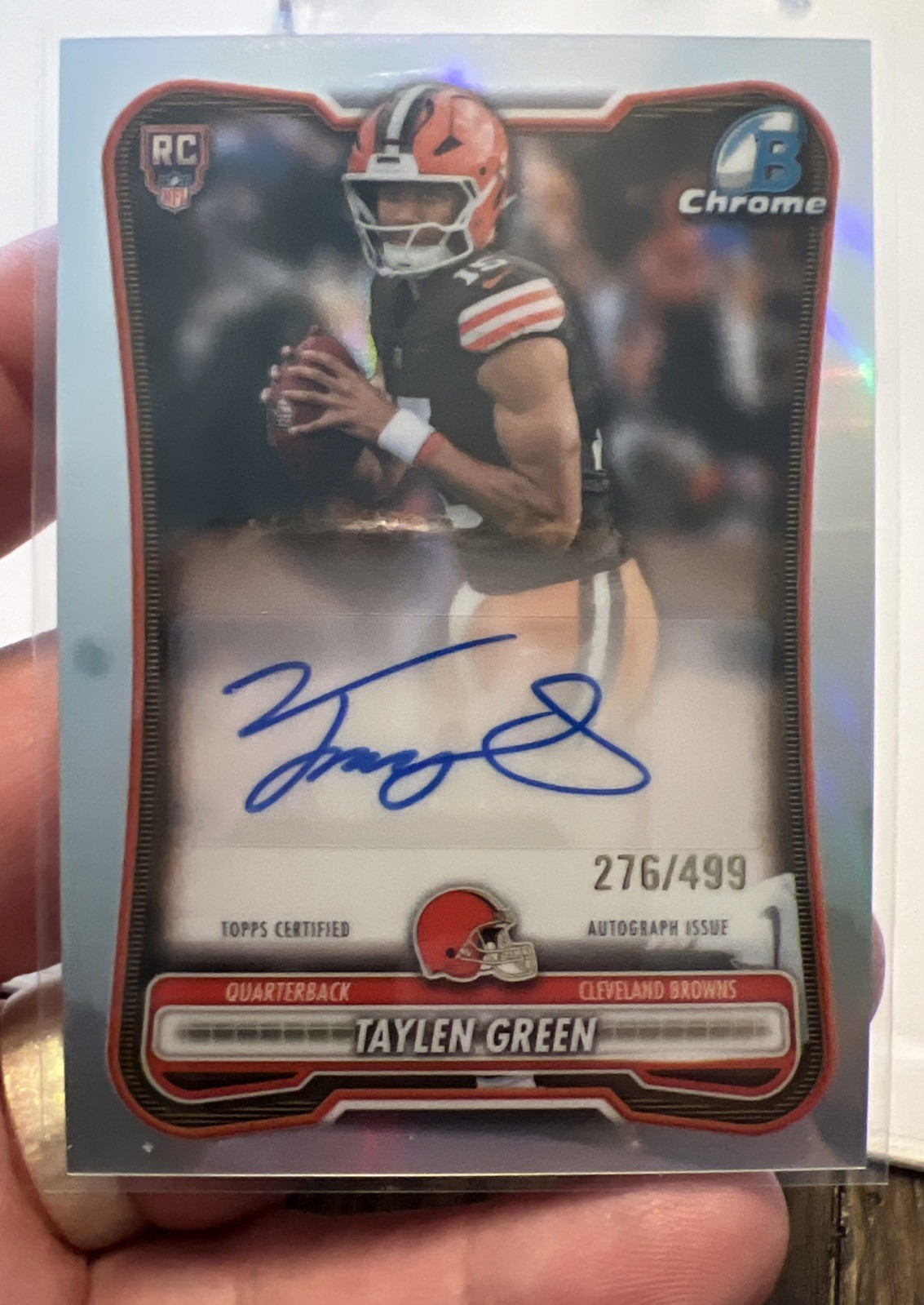 2026 Bowman Chrome Taylen Green Rookie Auto Browns QB BCRA-TG 276/499