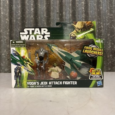 Star Wars YODA'S JEDI ATTACK FIGHTER SHIP Set Super Battle Droid Clone Wars 2013