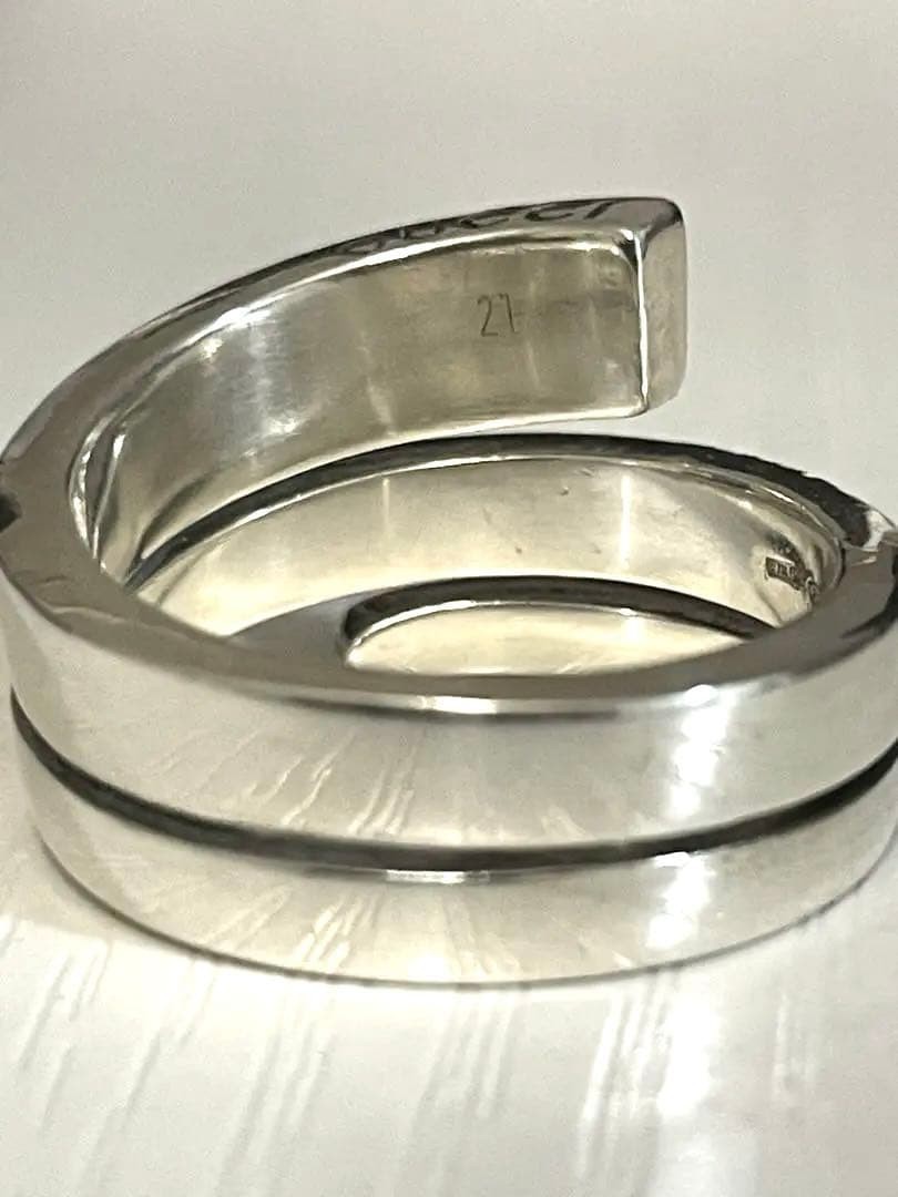 Gucci Sterling Silver 925 G Logo Spiral Snake Ring Size 61 US 9.5 image 8