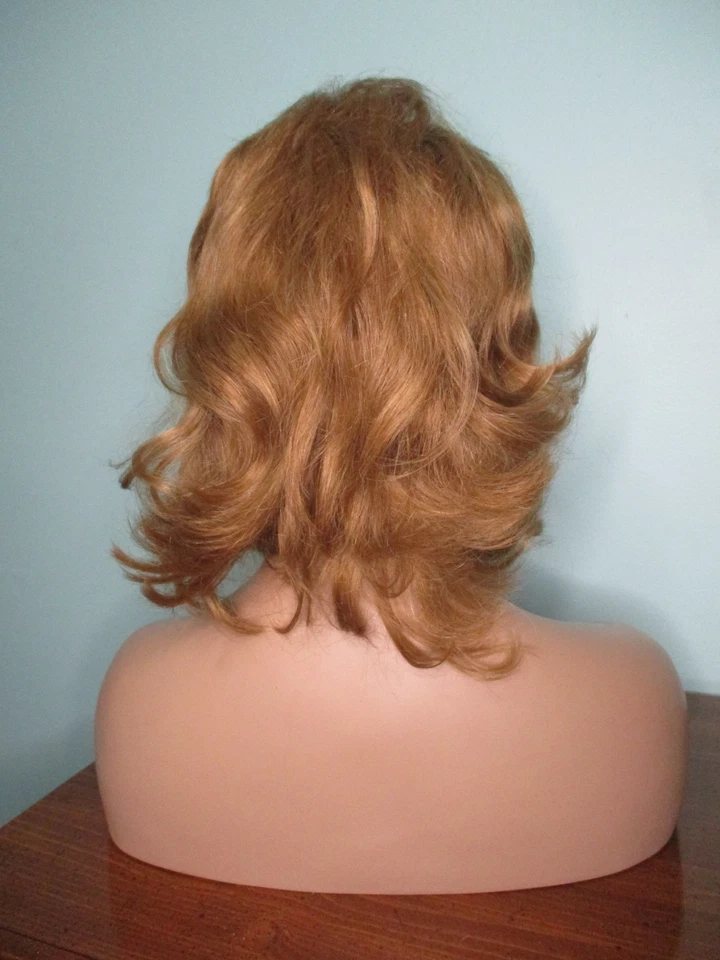 Peluca retro peluda 4" - 8" marrón medio CABELLO HUMANO por BITS N PIEZAS - DAÑADA Foto 4 de 4