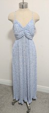 A New Day Womens Pleated Maxi Floral Dress SMALL Feminine Beachy Wedding Guest