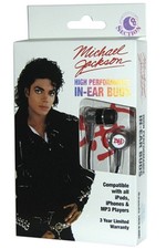Michael Jackson Bad In-Ear Buds Headphones for iPod iPhone MP4 MP3 Player