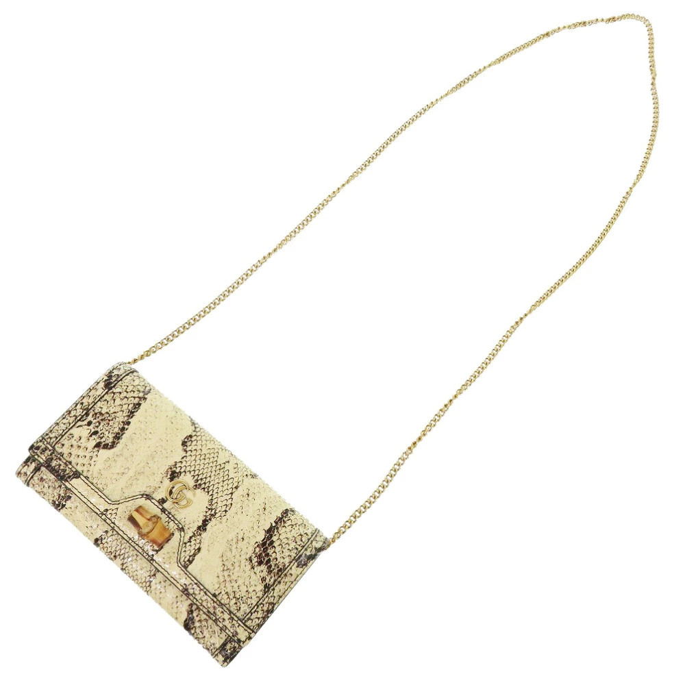 Gucci Python Chain Wall Beige M Used Python Leath… - image 9