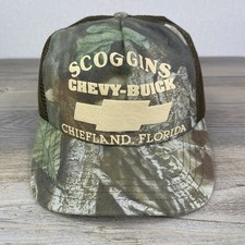 Vintage Chevrolet Buick Hat Cap Camo Snapback Mesh Trucker USA Made Chevy Florid