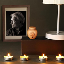 Small Urns for Human Ashes Keepsake Set of 1,Mini Urns for Ashes Made of Bamboo