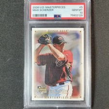 2008 UD Masterpieces Max Scherzer Rookie #5 PSA 10 Dbacks Blue Jays 