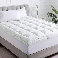 WhatsBedding Queen Mattress Topper, Soft Pillow Top Mattress Topper with Deep...