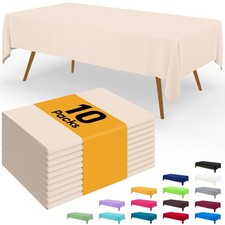 Smiry Disposable Table Cloth - 10 Pack, 54 x 108 54" x 108" - 10 Packs, Ivory