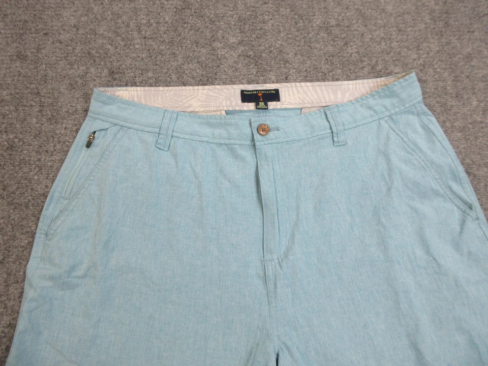 Pantalones Cortos Margaritaville Para Hombre 36 Ligeros Poliéster Spandex Cremallera Bolsillo Palmera Foto 3 de 4
