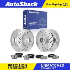 Front Rear Drilled Slotted Brake Rotors Ceramic Pads for Acura TL 3.2L V6
