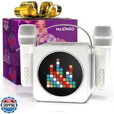 MASINGO Portable Mini Karaoke Machine for Kids and Adults with Dual Wireless