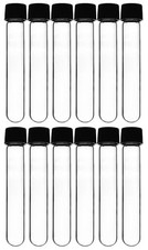 12PK Test Tubes, 30ml - Bakelite Screw Cap with Rubber Liner - Borosilicate 3...