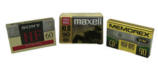 3x Maxell, Sony, Memorex 60 / 90 Minute Audio Cassette Tape, All New Sealed