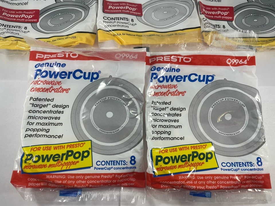 8 Packs Presto Genuine Power Cup Microwave POPCORN Popper Concentrators 64 Pcs - Image 4 of 4
