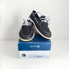 SPERRY TOP-SIDER Men's 10.5 M Authentic Burnished Black Leather Boat Shoe Loafer