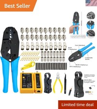 Coaxial Cable Tool Kit - BNC Crimp tool for RG58, RG59, RG62, RG174, 20PCS BN...