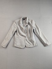 George Women Jacket 12 Gray Single Breasted Long Sleeve Comfort Office Blazer