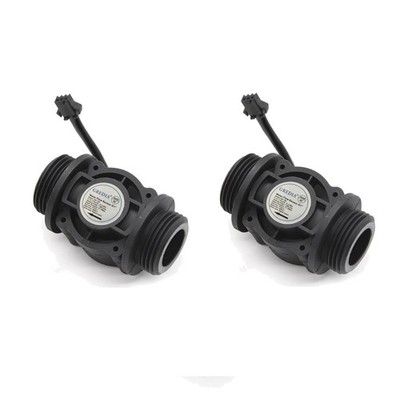 Reliable 1'' Food-Grade Water Flow Meter - 2 Pack for 1-60L/min Flow Measurement