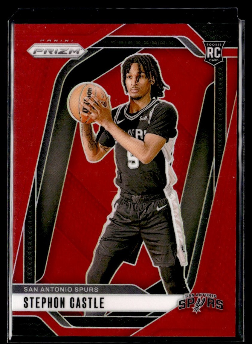 2024-25 Panini Prizm True Red Stephon Castle RC /299 San Antonio Spurs #234