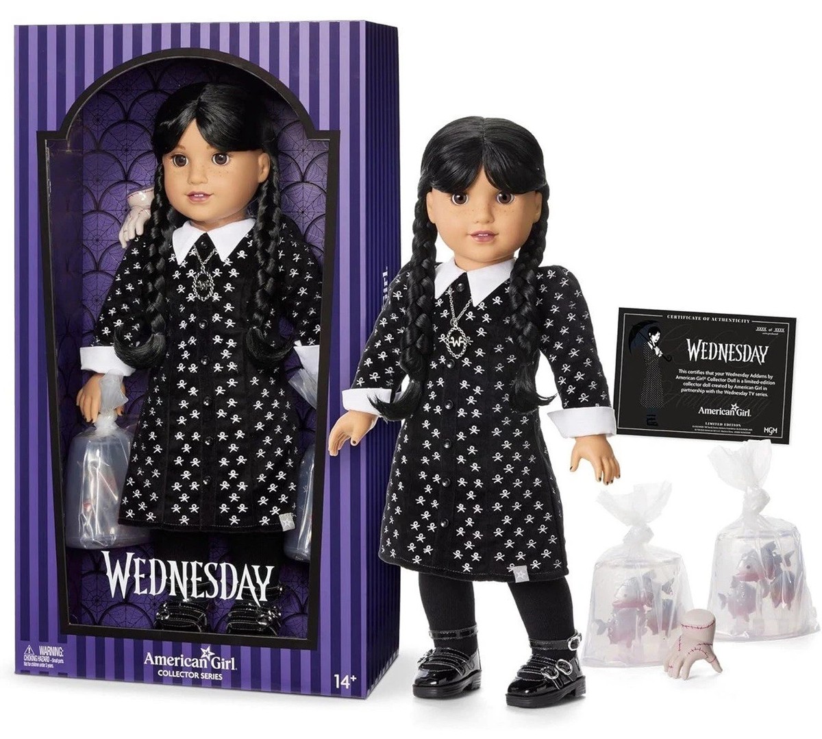 American Girl 18-inch Doll Wednesday Addams Collector Doll Black