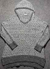 Marley Lilly Women Black&White Pullover Popcorn Hoodie L/XL Drawstring