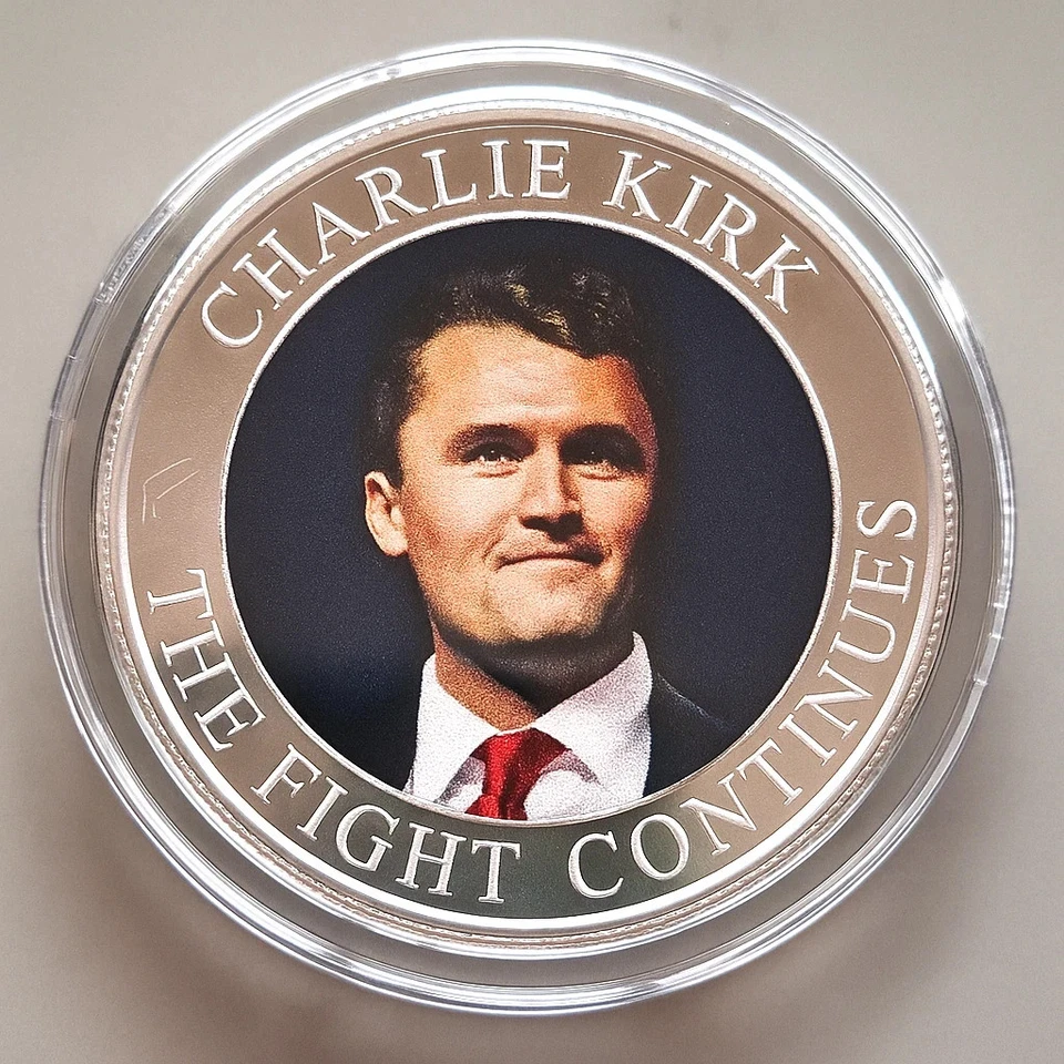 Moneda conmemorativa Charlie Kirk con certificado - 1 onza troy, plata .999 Foto 3 de 4