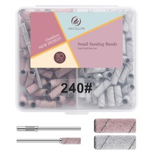 Oranllow 110pcs Small Sanding Bands Nail Drill Bits with 3.1mm Mandrel Nail B...