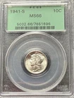 1941 S Mercury Dime Silver PCGS MS66 OGH