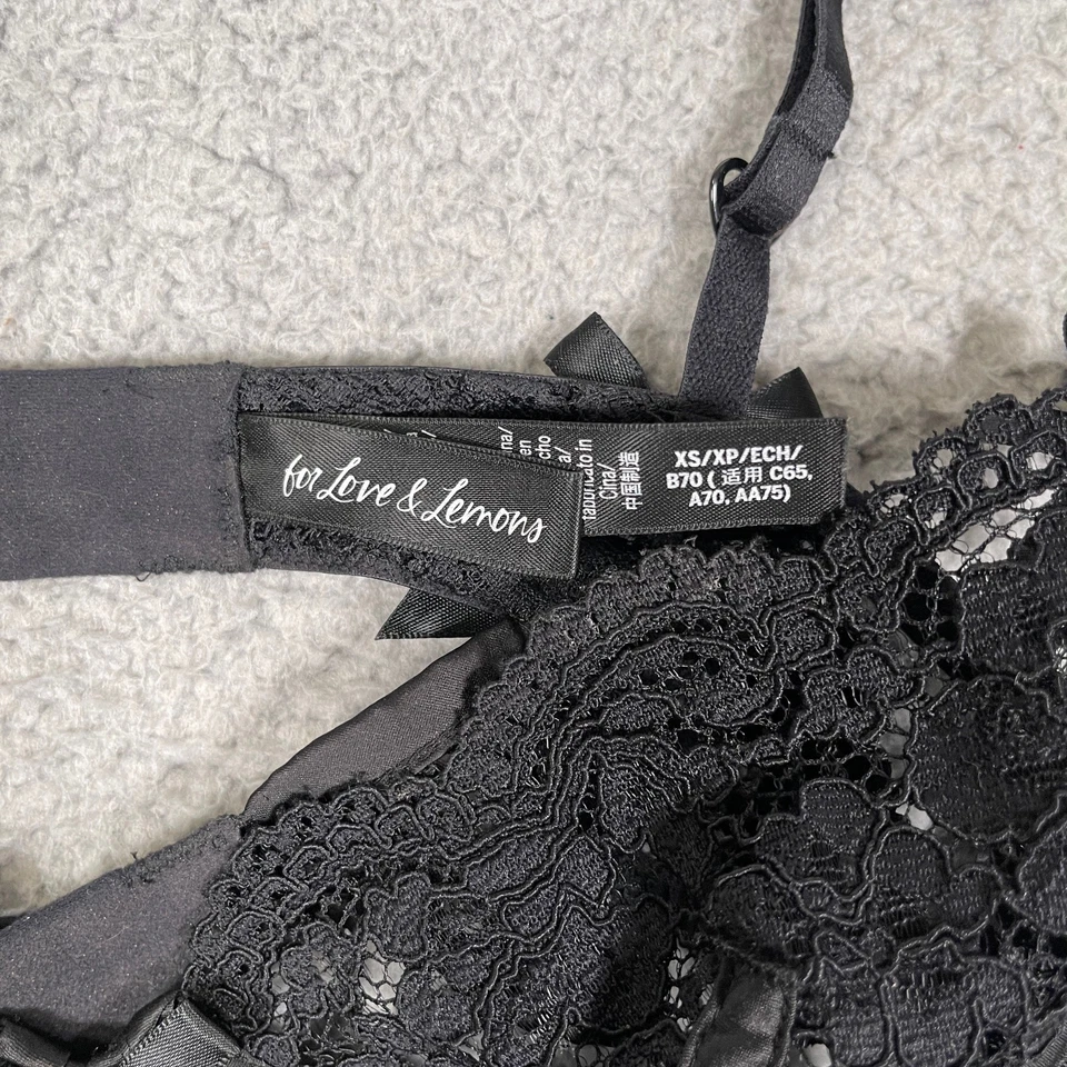 For Love and Lemons Bustier Lingerie Top Womens XS Black Structured Corset Bra - Image 2 of 4