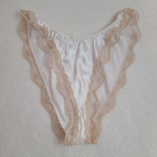 VTG Christian Dior Silky Satin  Lace High Cut Tap Panty Size M