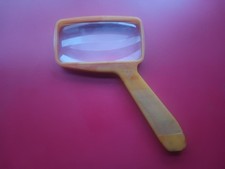 Vtg Bausch Lomb Butterscotch Optical Magnifying Glass Bakelite/Hard Plastic