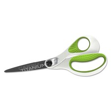 Westcott 16447 CarboTitanium Bonded Scissors - Straight White/Green Handle New