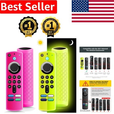 Fire TV Remote Covers (2 Pack) - Glow in Dark Silicone for Easy Remote Spotting