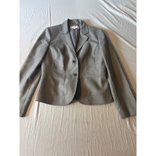 Calvin Klein Blazer Women Size 8 Gray Two Button Tailored Professional