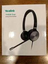 Yealink YHS36 Dual Analog Wired Head Set with with QD to RJ9 Port - NEW IN BOX -
