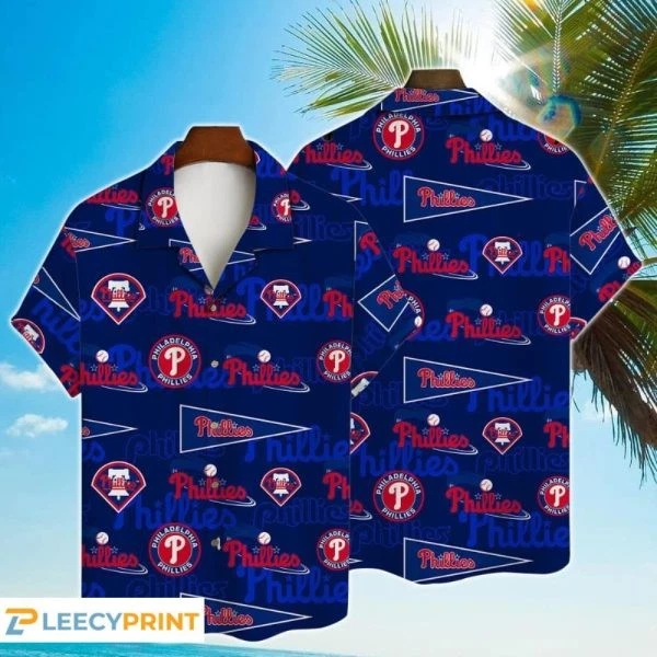 Philadelphia Baseball Major League Baseball Simple Pattern Print Hawaiian Shi
