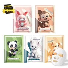 5PCS Animal Face Masks Skincare Face Masks Spa Masks - Natural Ingredients Moist