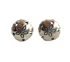 Sterling Silver Sand Dollar Studs Shell Earrings Minimalist Jewelry Coastal Chic