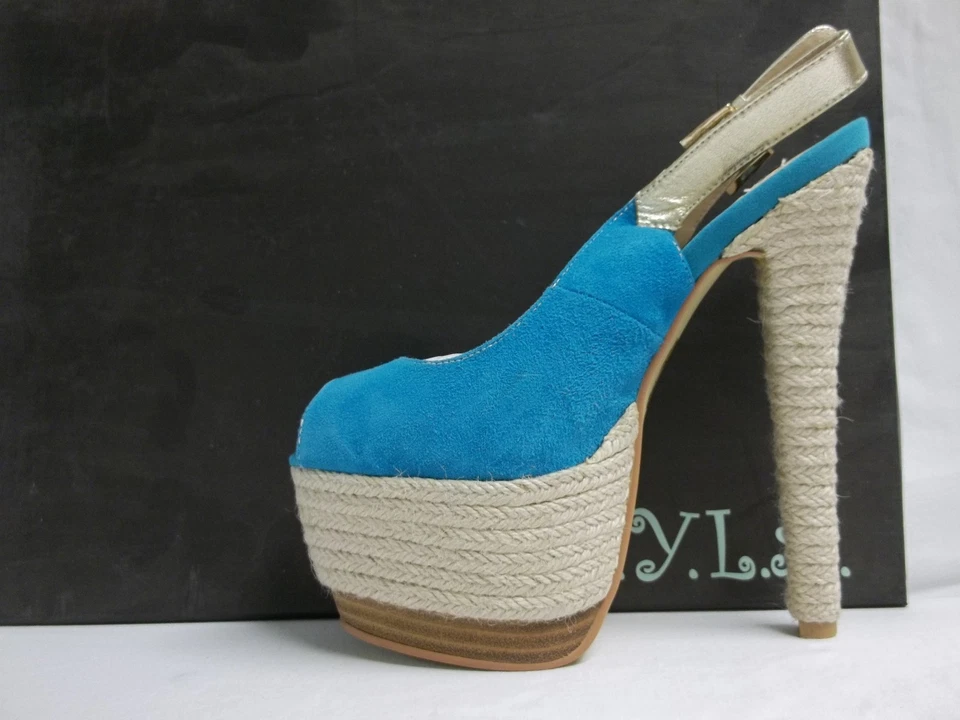 N.Y.L.A. Nuevos zapatos para mujer talla 7,5 M de gamuza azul perla con cordones Foto 3 de 4