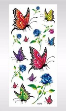 fake wholesale rose butterfly temporary tattoo