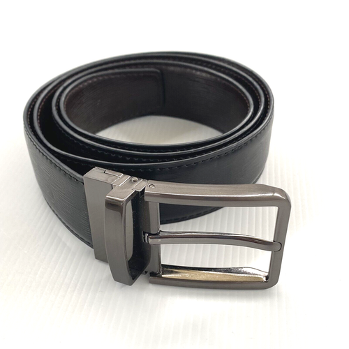 Reversible Leather Belt -Men's Size 40 (L )- Black & Dark Brown -Dress/Corporate - Picture 2 of 5