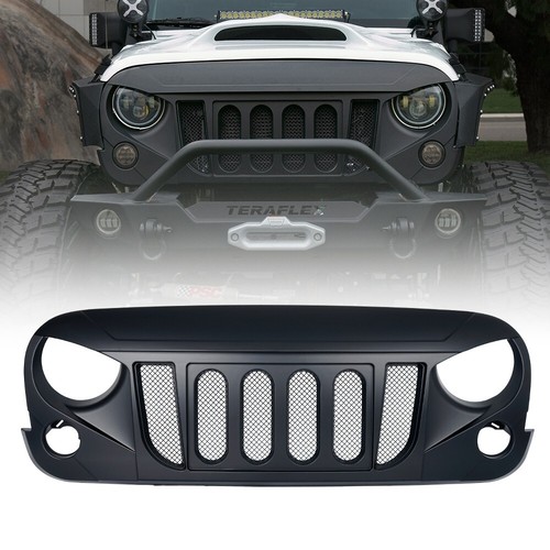 Front Grill Bumper Mesh Matte Black Grille For Jeep Wrangler JK JKU 2007-2018 - Bild 1 von 7