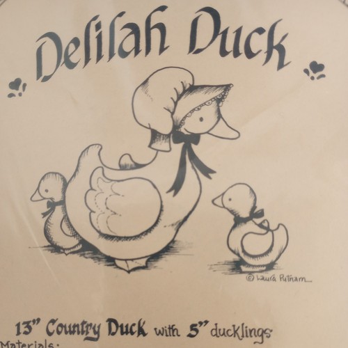 Delilah Duck Pattern Soft Stuffed Animal Putnam 13" Country Duck 5" Duckling CUT - Picture 2 of 6