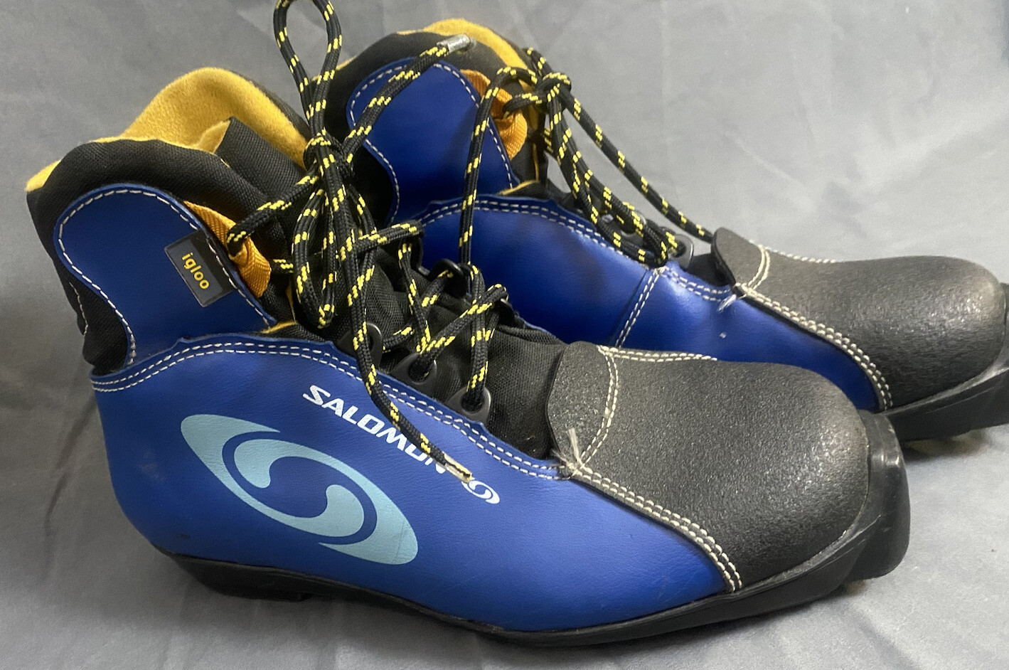 Scarponi da sci di fondo nordico Salomon blu giallo SNS uomo taglia US 4 5 igloo