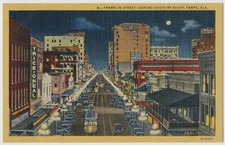 Night View of Franklin Street, Tampa, Florida 1935